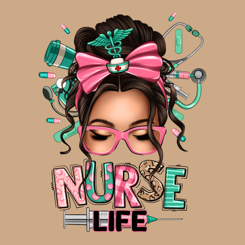 Afro Messy Bun Nurse Life Vintage Hoodie by texasbilliewilder | Teevron
