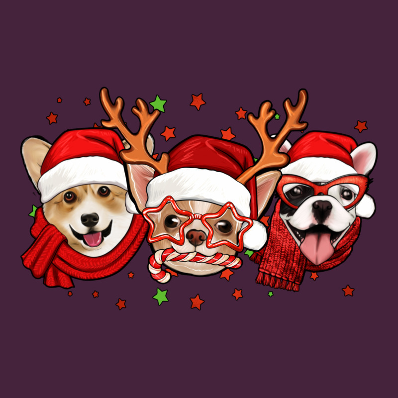 Christmas Dogs Corgi Chihuahua Frenchie Long Sleeve Tee by Jasminsmagicworld | Teevron