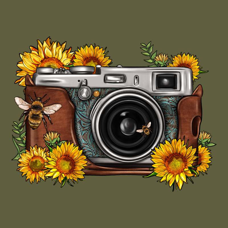 Sunflower Bee Vintage Camera Vintage Tee by FaDigitalArtStudio | Teevron