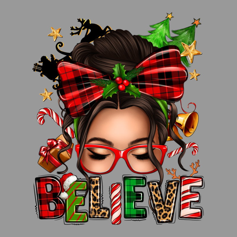 Christmas Believe Afro Messy Bun Vintage Hoodie by texasbilliewilder | Teevron