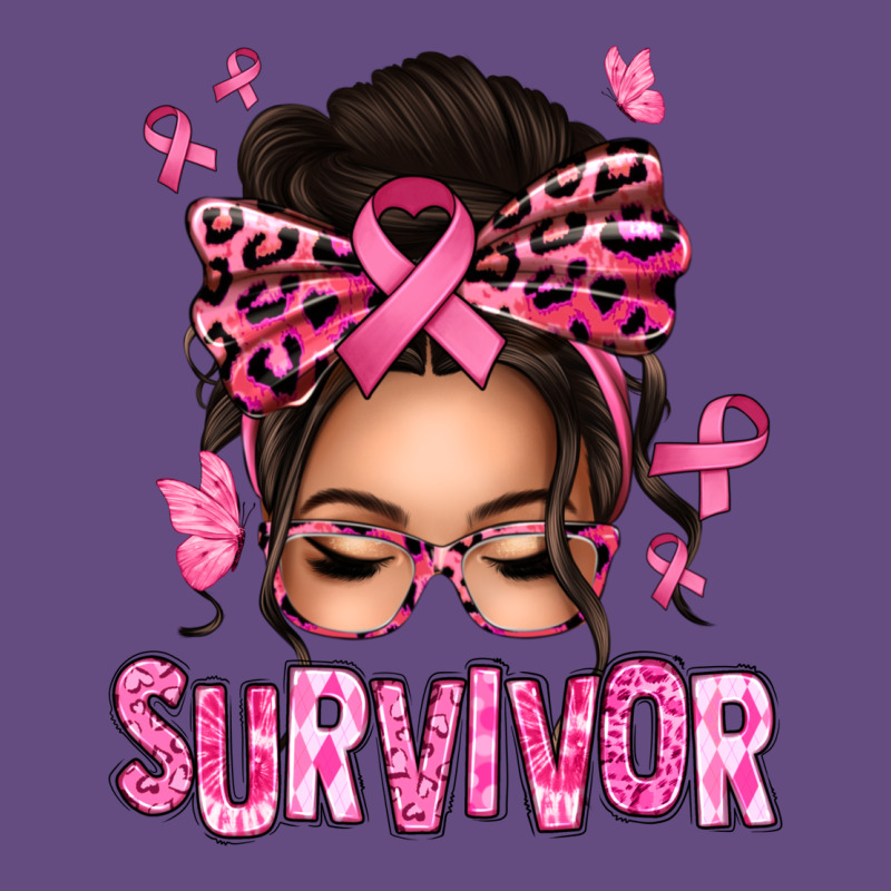 Breast Cancer Survivor Afro Messy Bun Vintage Hoodie by texasbilliewilder | Teevron