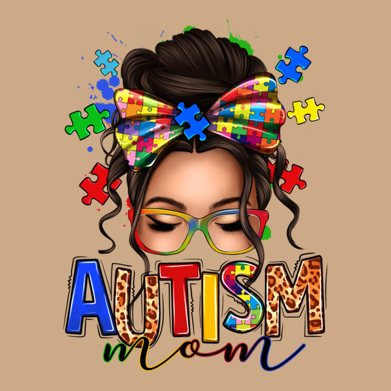Autism Mom Afro Messy Bun Vintage Hoodie by texasbilliewilder | Teevron