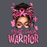 Brest Cancer Warrior Afro Messy Bun Vintage Hoodie | Teevron