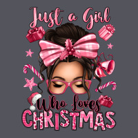Just A Girl Who Loves Pink Christmas Messy Bun Vintage Hoodie | Teevron