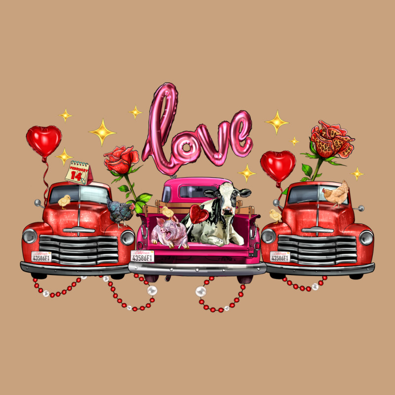 Valentine's Day Farm Trucks Farm Animals Vintage Tee by FaDigitalArtStudio | Teevron