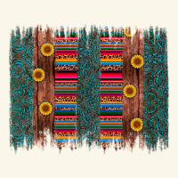 Sunflower Serape Brush Stroke Premium Hoodie | Teevron