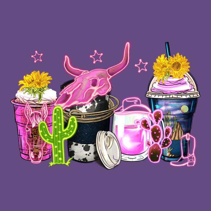 Neon Western Coffee Cups Vintage Hoodie by Zillion Design Studio | Teevron