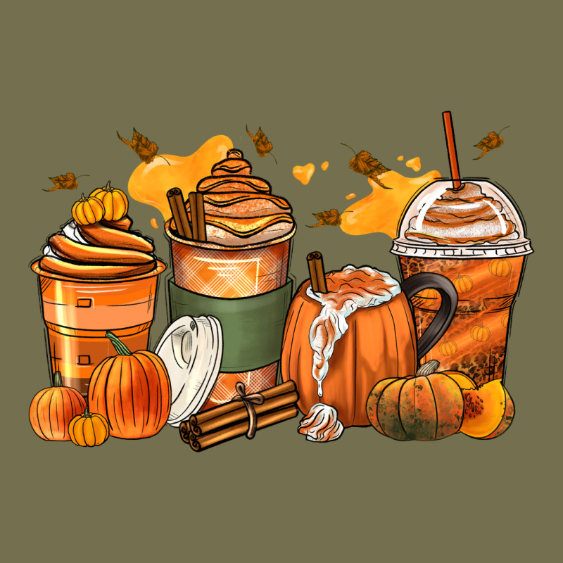 Pumpkin Spice Latte Coffee Cups Vintage Hoodie by Zillion Design Studio | Teevron