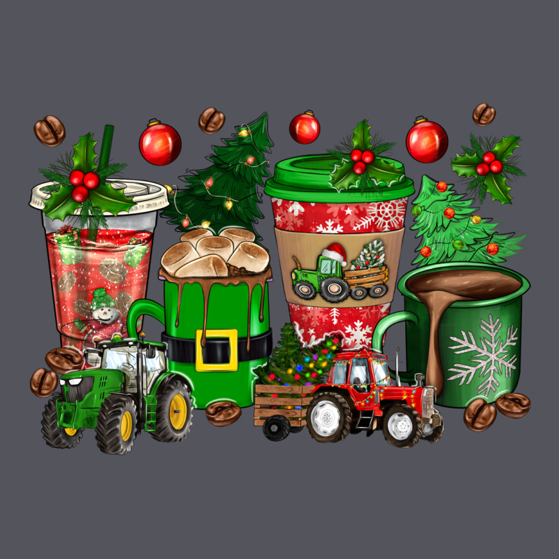 Christmas Tractor Coffee Cups Vintage Hoodie by texasbilliewilder | Teevron