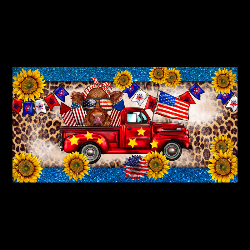4th Of July Truck Cow License Plate Premium Tee by BarkalooDesign | Teevron