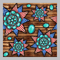 4th Of July Turquoise Gemstone Seamless Pattern Long Sleeve Tee | Teevron
