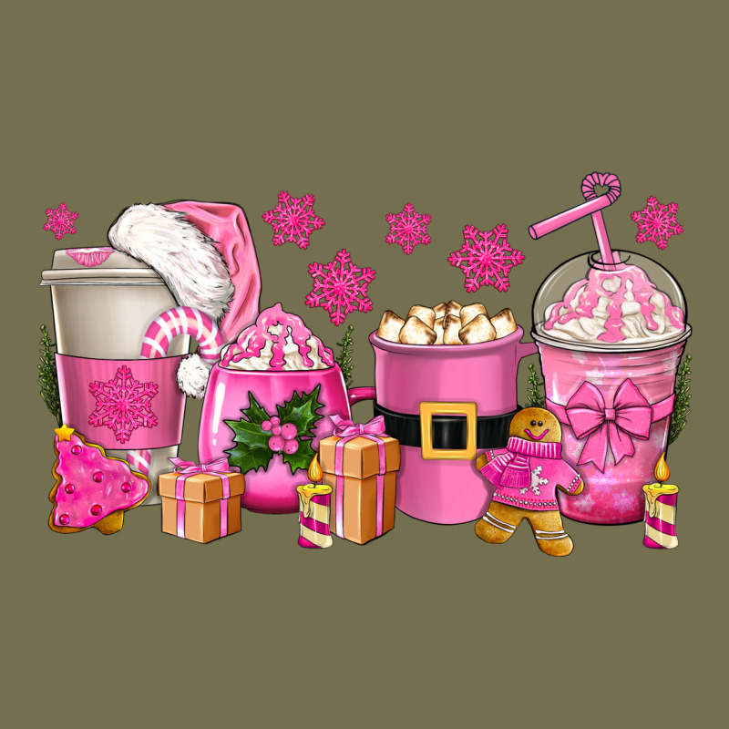 Pink Christmas Coffee Cups Vintage Hoodie by texasbilliewilder | Teevron