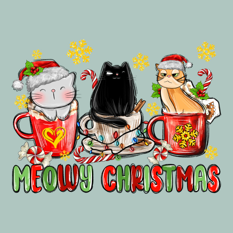 Meowy Christmas Cats Coffee Cups Premium Sweatshirt by MaliasSmallBusiness | Teevron