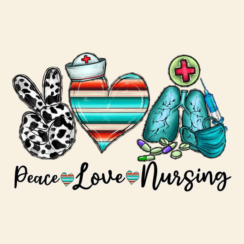 Peace Love Nursing Vintage Tee by CowhideDigitalArt | Teevron