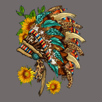 Indian Headdress With Pattern And Sunflowers Urban Heavy Tee | Teevron