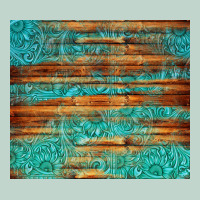 Turquoise  Leather And Wooden Pattern Tumbler Zipper Hoodie | Teevron