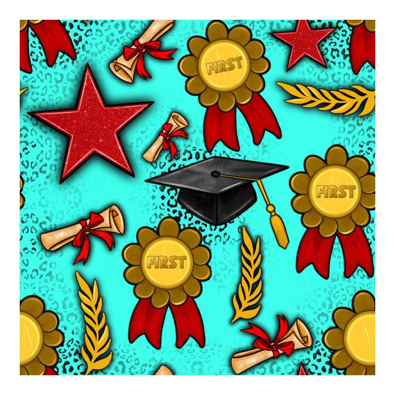 Graduation Seamless Pattern Long Sleeve Tee by BundleAndBundleShop | Teevron