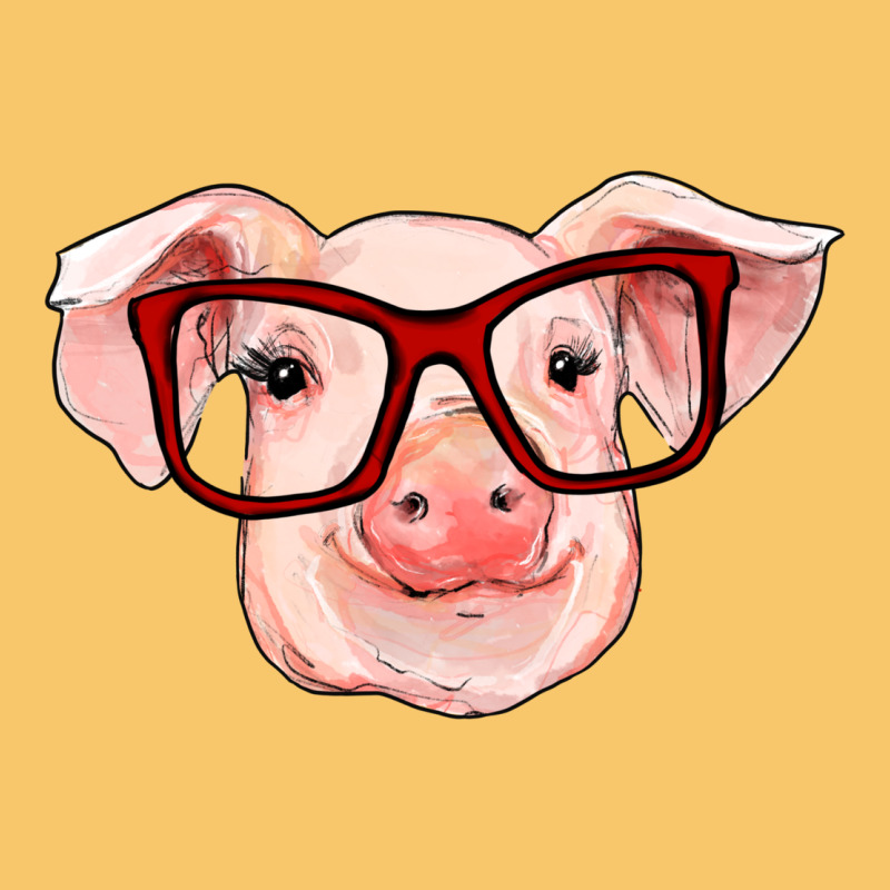 Pig With Red Glasses Vintage Hoodie by RanaPortraitStore | Teevron