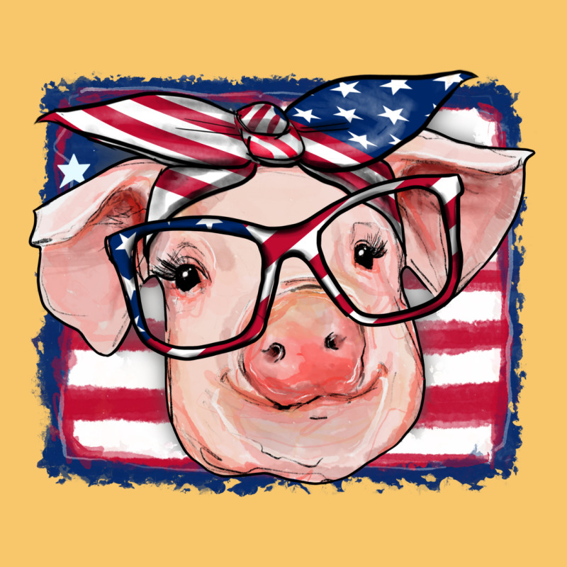 American Flag Pig Vintage Hoodie by RanaPortraitStore | Teevron
