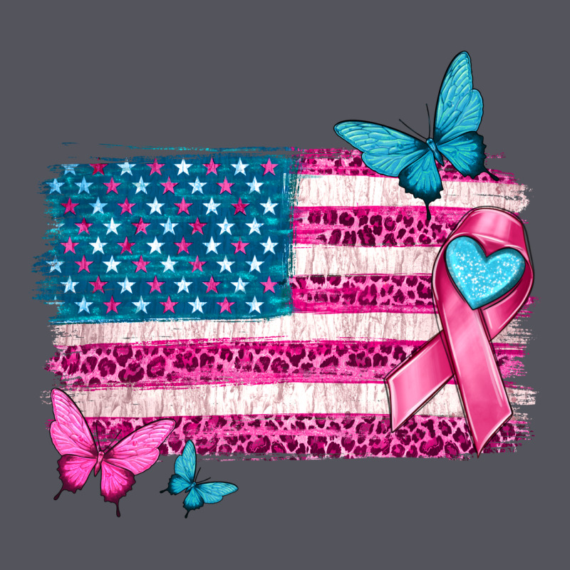 American Flag Breast Cancer With Ribbon Vintage Hoodie by texasbilliewilder | Teevron