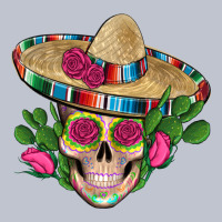 Mexican Skull Sombrero Roses Cactus Serape Premium Hoodie | Teevron