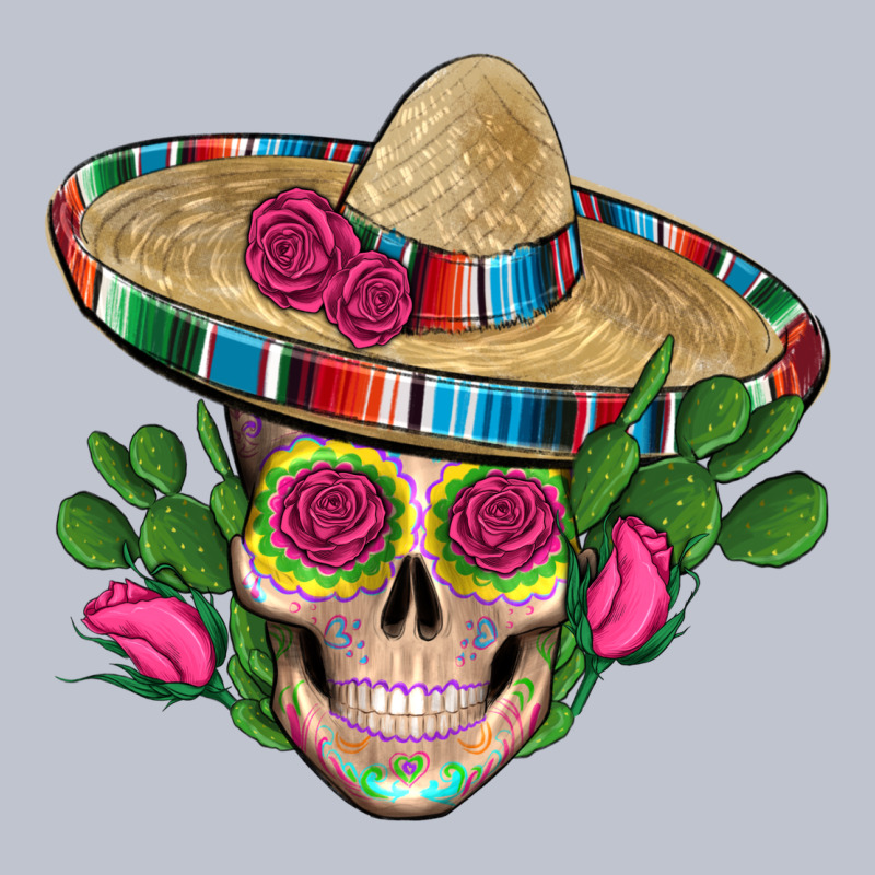 Mexican Skull Sombrero Roses Cactus Serape Premium Hoodie by Artiststas | Teevron