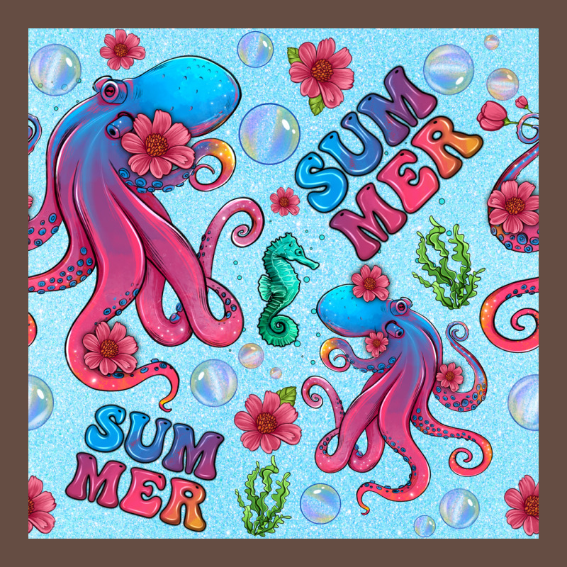 Summer And Octopus Seamless Pattern Long Sleeve Tee by BundleAndBundleShop | Teevron
