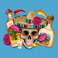 Mexican Skull Sombrero Tequila Bottle Paper Roses Premium Hoodie | Teevron