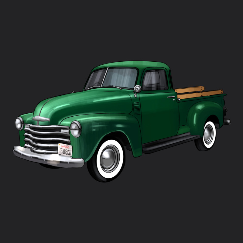 Western Green Truck Right 34 View Vintage Tee by FaDigitalArtStudio | Teevron