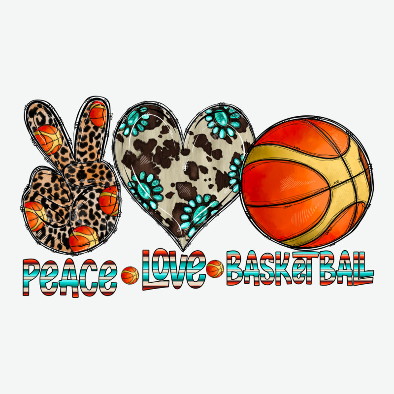 Peace Love Basketball Urban Heavy Tee by CowhideDigitalArt | Teevron
