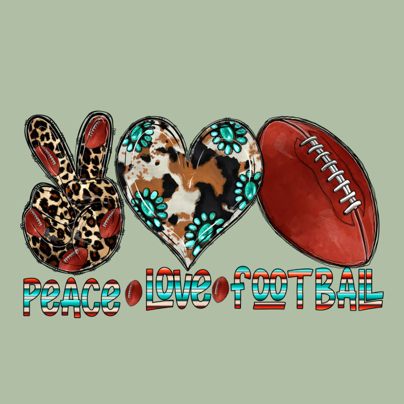 Peace Love Football Urban Heavy Tee by CowhideDigitalArt | Teevron