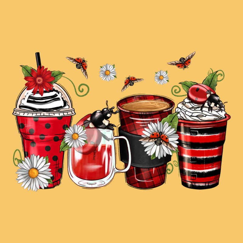 Ladybug Coffee Cups Vintage Hoodie by Zillion Design Studio | Teevron