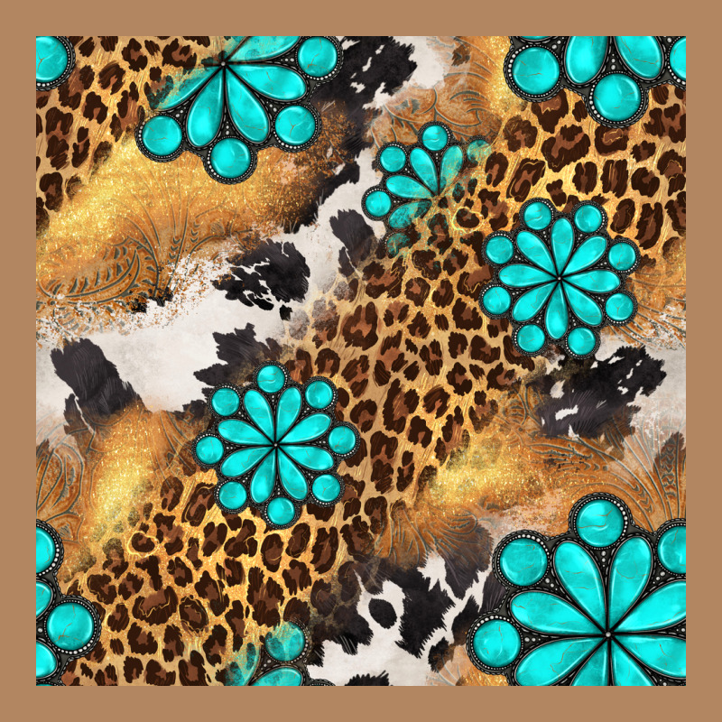 Western Turquoise Gemstone Seamless Pattern Long Sleeve Tee by BundleAndBundleShop | Teevron