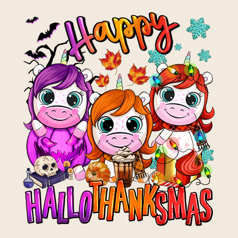Happy Hallothanksmas Unicorns Zipper Hoodie by NancyCooperArtShop | Teevron