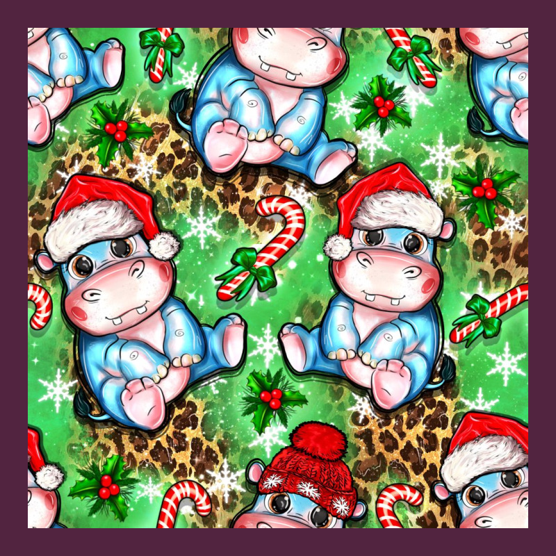 Christmas Cute Hippo Sitting Urban Hoodie by NancyCooperArtShop | Teevron