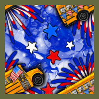 4th Of July School Bus Seamless Pattern Long Sleeve Tee | Teevron