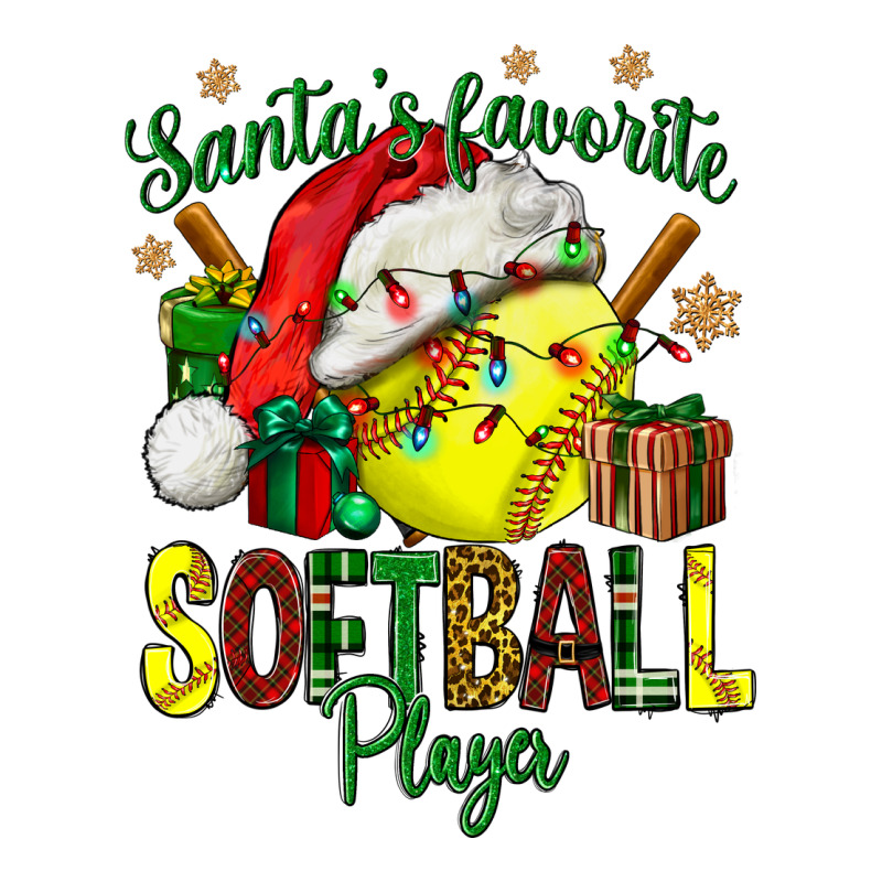 Santa's Favorite Softball Player Zipper Hoodie by NancyCooperArtShop | Teevron