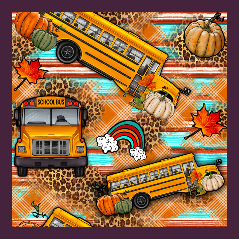 Fall School Bus Seamless Pattern Long Sleeve Tee by BundleAndBundleShop | Teevron