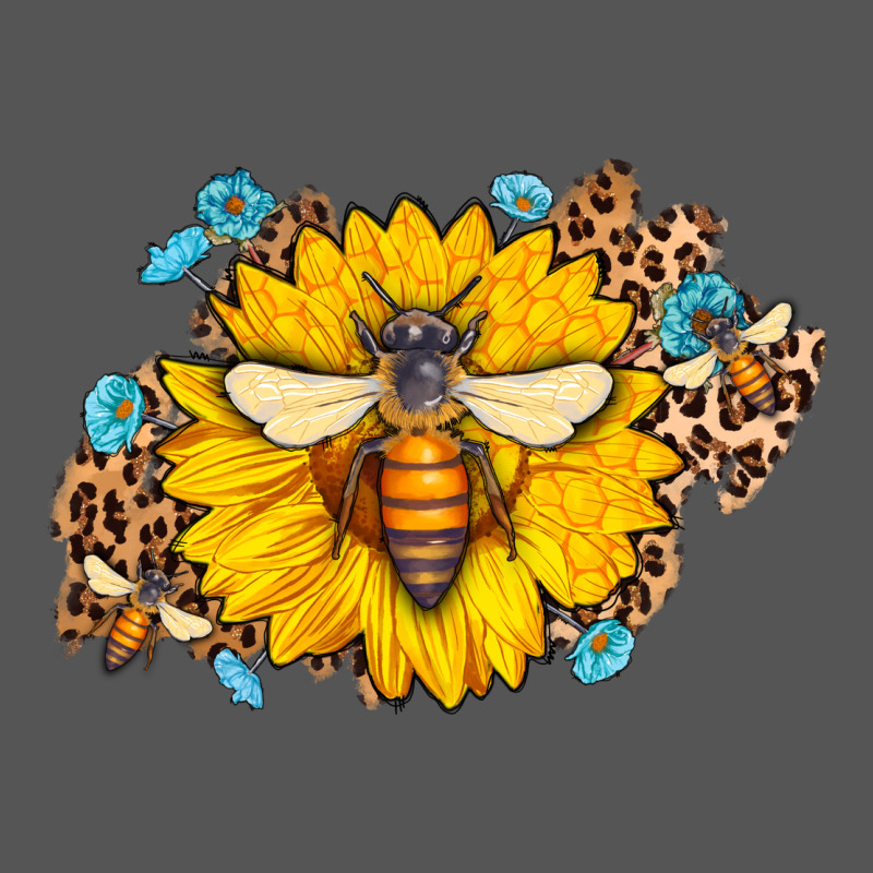 Bee Sunflower Leopard Zipper Hoodie by Jasminsmagicworld | Teevron