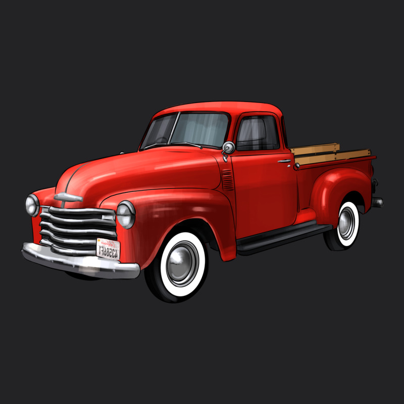Western Red Truck Right 34 View Vintage Tee by FaDigitalArtStudio | Teevron