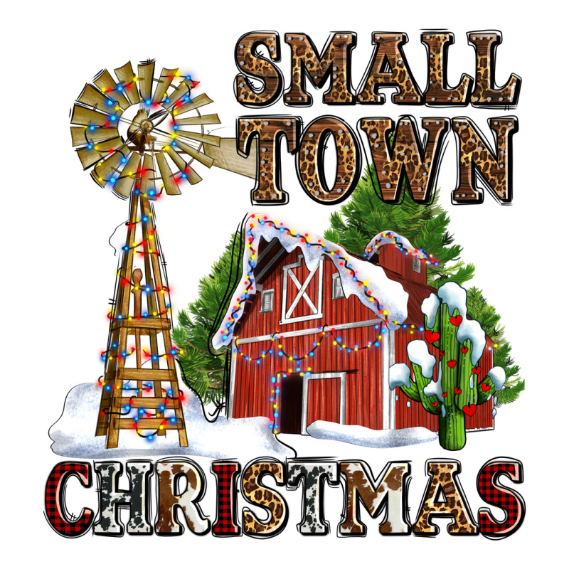 Small Town Christmas With Barn And Cactus Classic Tee by AdoDesignShop | Teevron