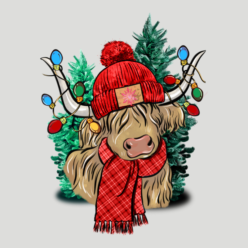 Red Christmas Long Haired Cow Zipper Hoodie by NancyCooperArtShop | Teevron