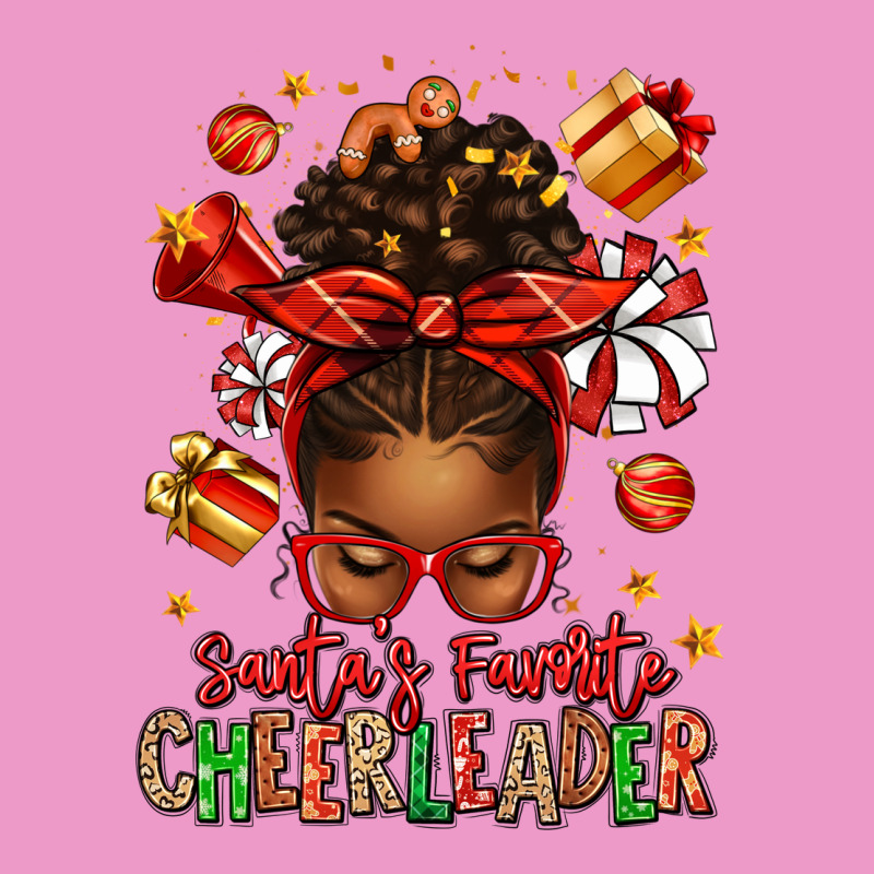 Santa's Favorite Cheerleader Afro Messy Bun Urban Hoodie by texasbilliewilder | Teevron