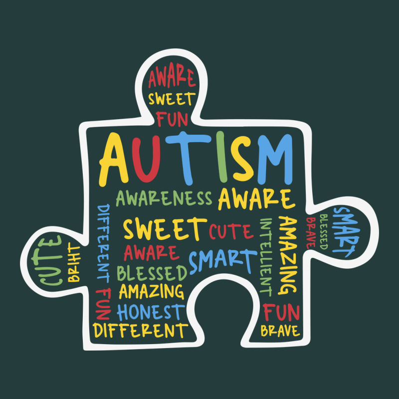 Autism Puzzle Piece Words Autistic Classic Tee by CowhideDigitalArt | Teevron