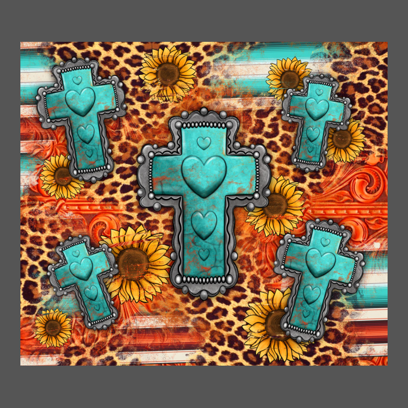 Turquoise Cross Pattern Zipper Hoodie by Jasminsmagicworld | Teevron