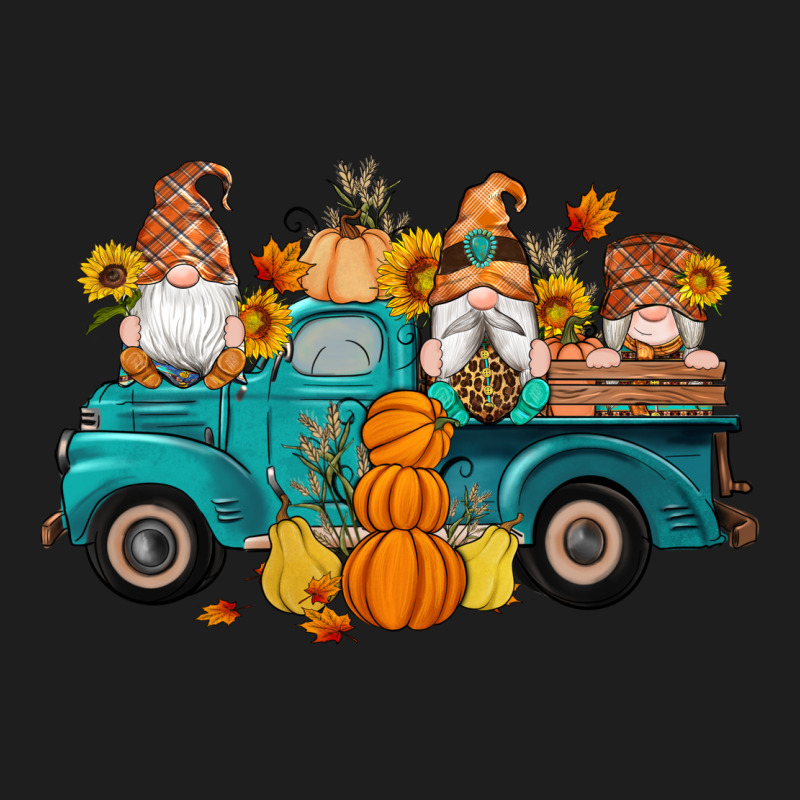 Fall Gnomes Truck Pumpkin Sunflowers Classic Tee by Artiststas | Teevron