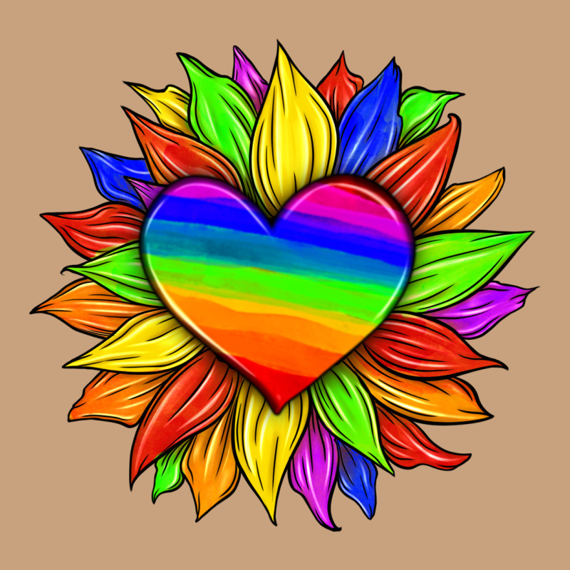 Lgbtq Color Heart And Sunflower Vintage Tee by HRA Design Shop | Teevron