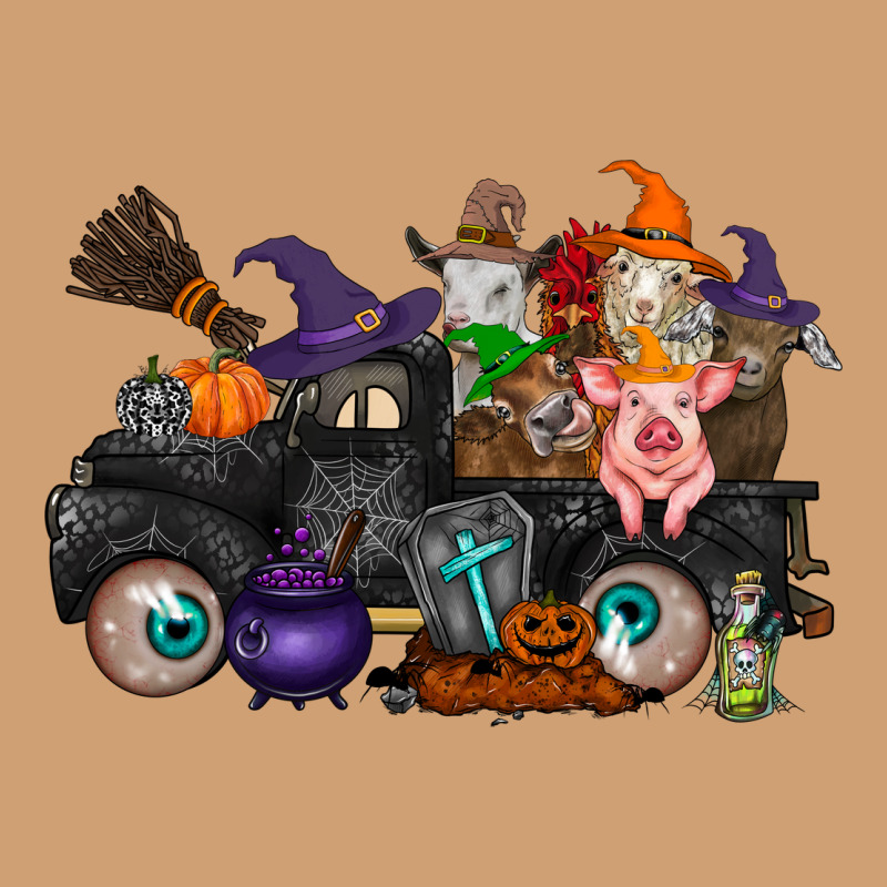 Halloween Farm Animals Truck Vintage Tee by RacoonDesign | Teevron