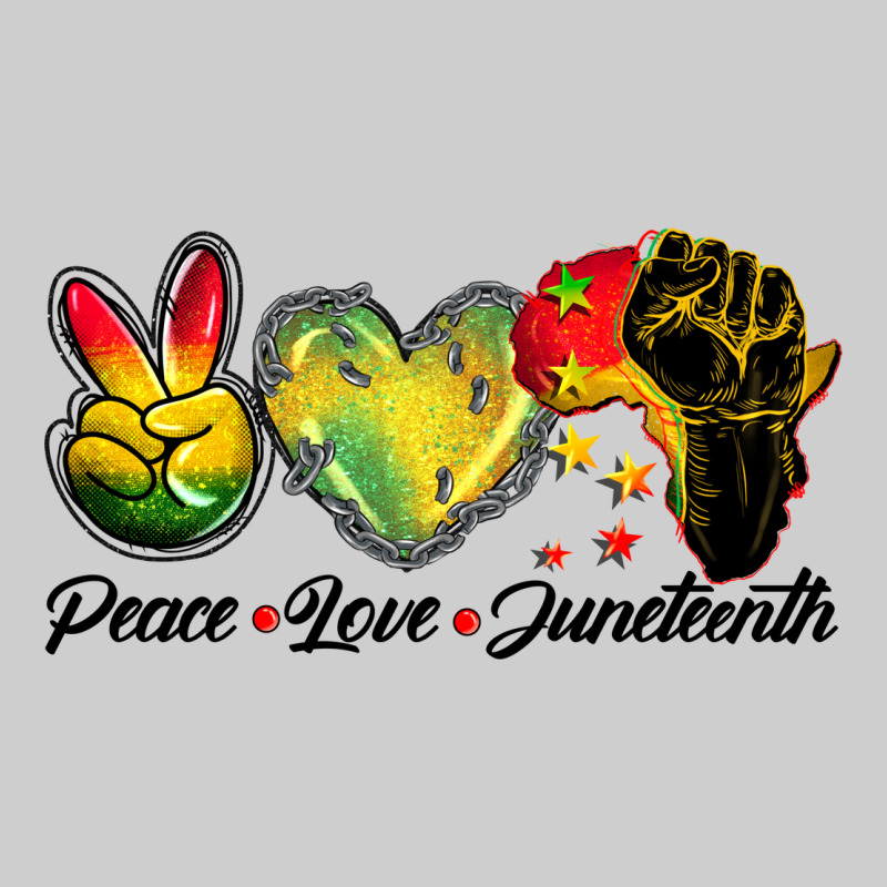 Peace Love Juneteenth Premium Tee by BarkalooDesign | Teevron