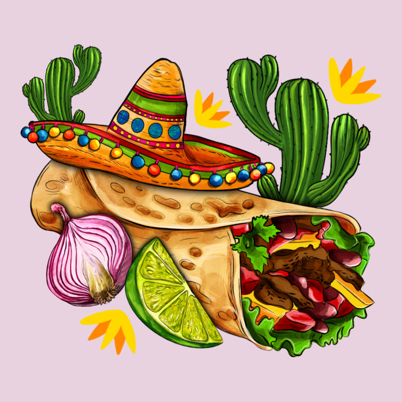 Burrito  With Sombrero And Union With Cactus Ladies Tee by AdoDesignShop | Teevron